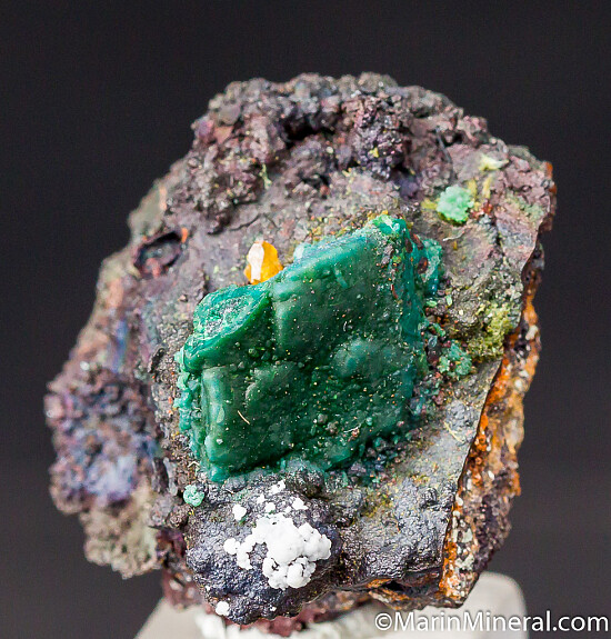 Chrysocolla after Malachite after Azurite with Wulfenite