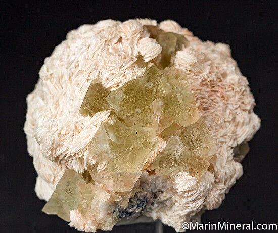 Fluorite on Barite