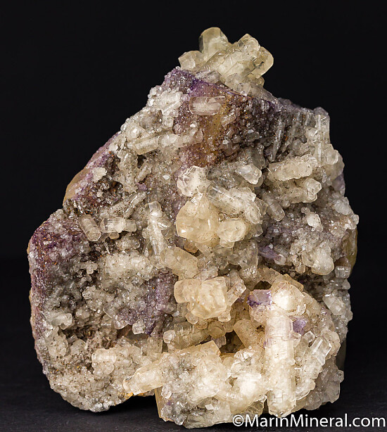 Calcite on Fluorite