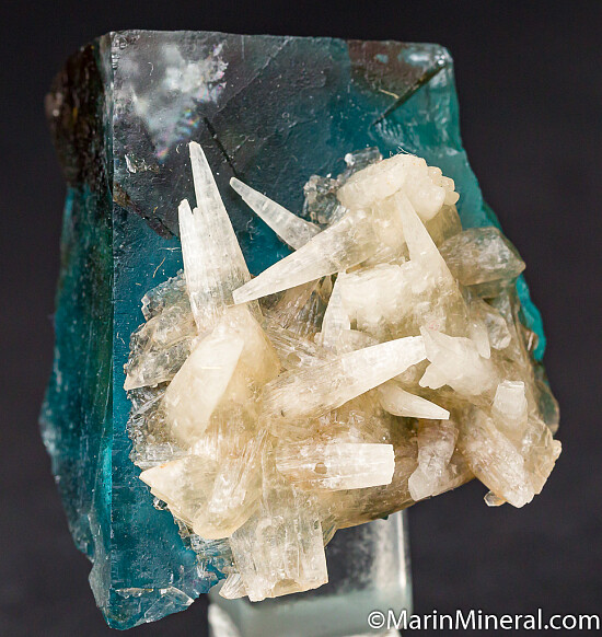 Calcite on Fluorite