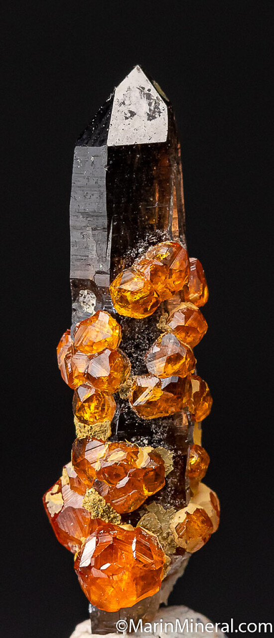 Spessartine on Quartz