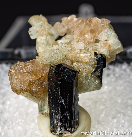 Aquamarine, Schorl, Quartz