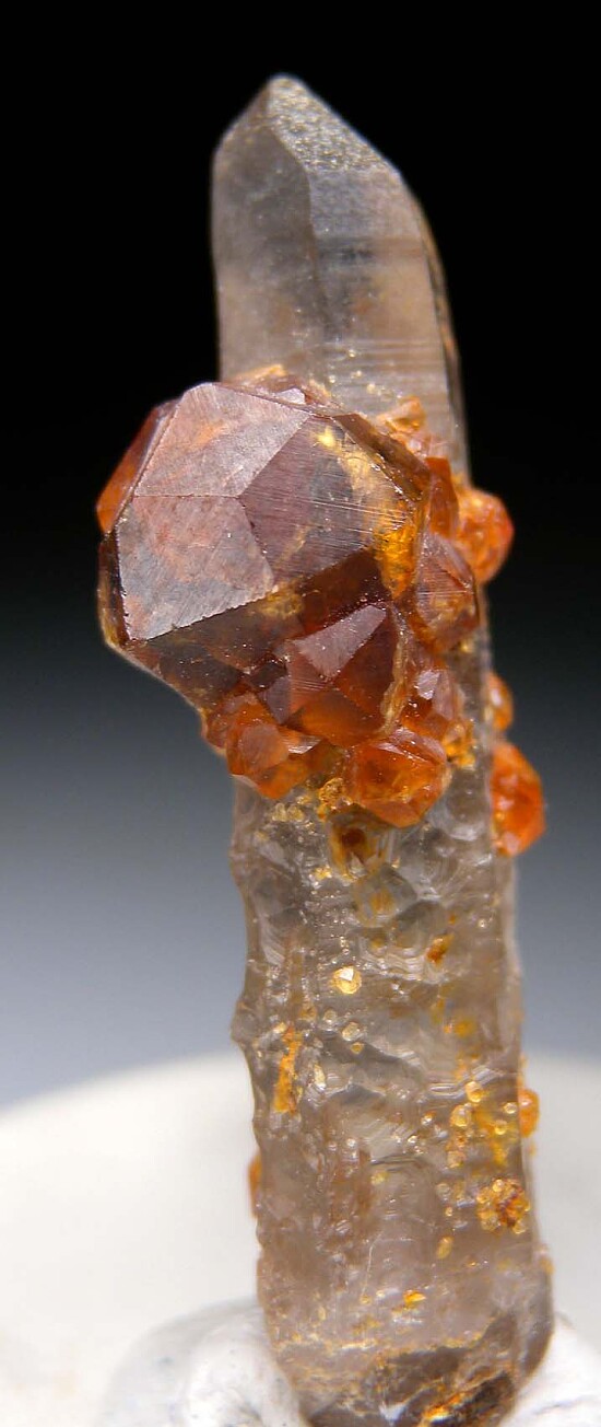 Spessartine on Quartz