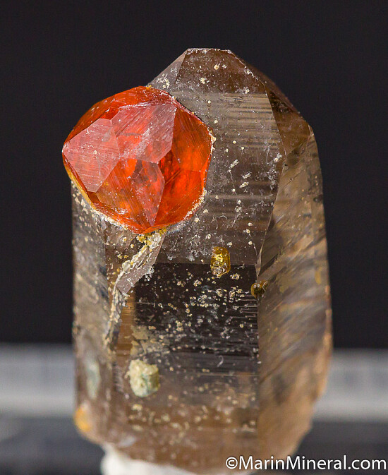 Spessartine on Quartz