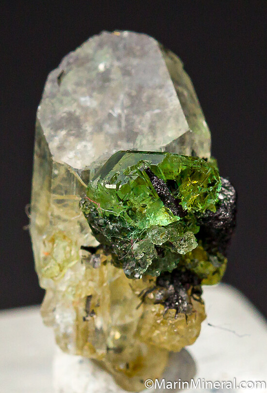Tsavorite on Diopside
