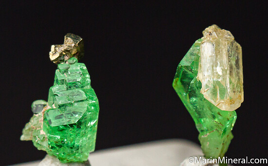 Tsavorite with Diopside, Pyrite