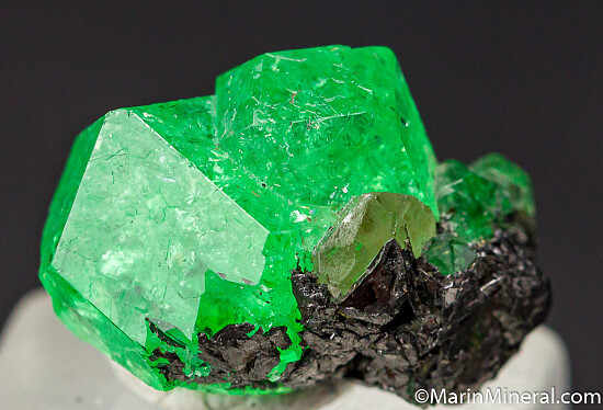 Tsavorite on Graphite