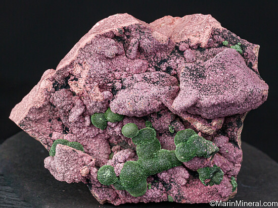 Malachite on Cobaltian Calcite