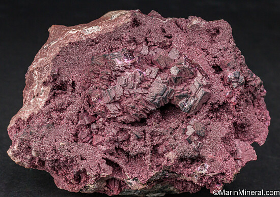 Heterogenite on Cobaltian Calcite