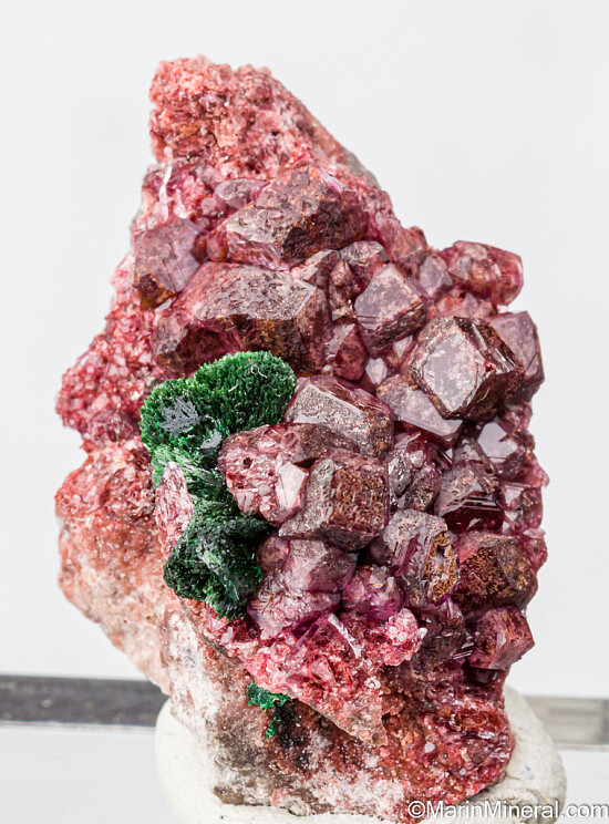 Malachite on Cobaltian Calcite