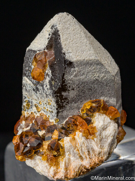 Spessartine on Quartz