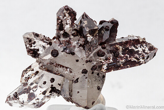 Hematite, Calcite on Quartz