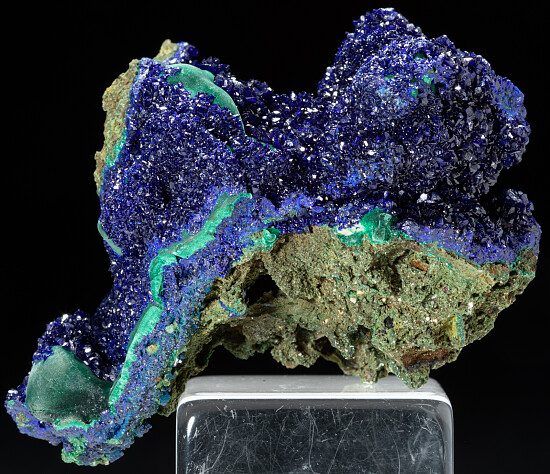 Azurite on Malachite