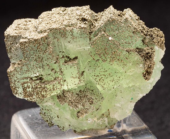 Pyrite on Fluorite