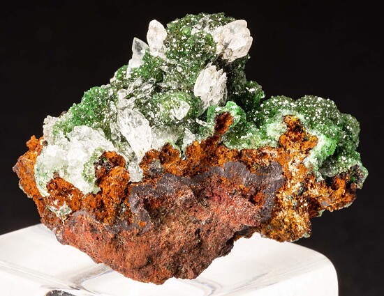 Cuprian Austinite with Calcite