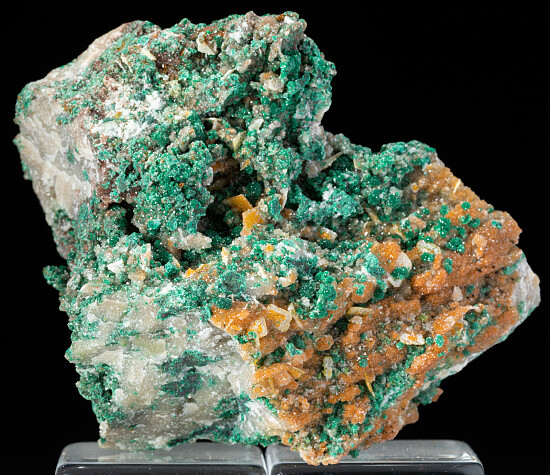 Wulfenite, Mimetite, Malachite