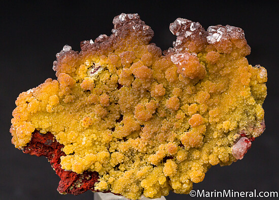 Calcite on Mimetite