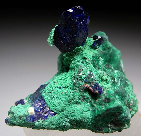 Azurite on Malachite