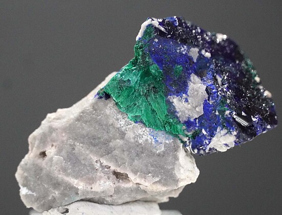 Azurite with Malachite, Brochantite