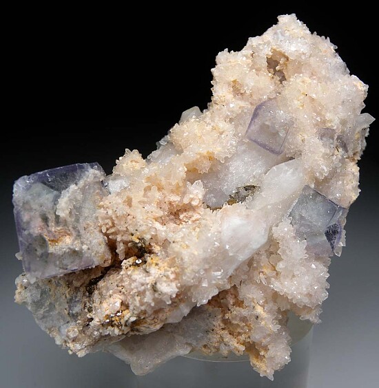 Fluorite on Quartz with Pyrrhotite