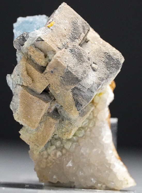 Galena on Quartz with Fluorite