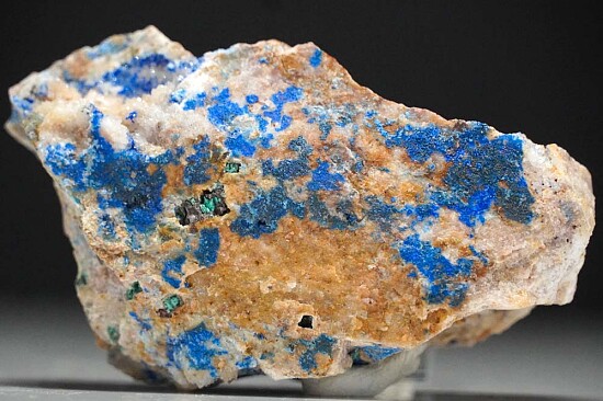 Linarite, Brochantite, Quartz