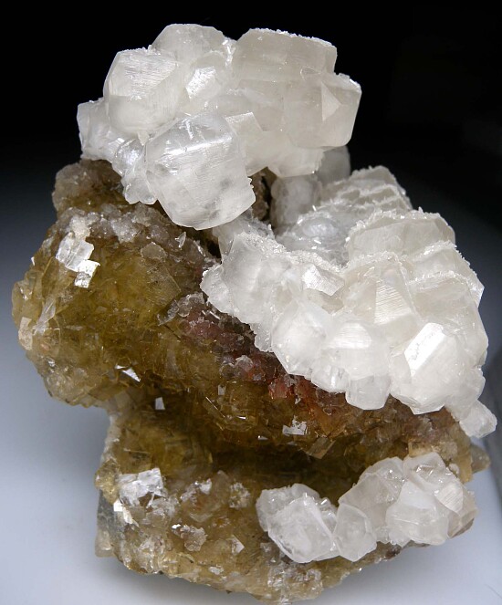 Calcite on Fluorite