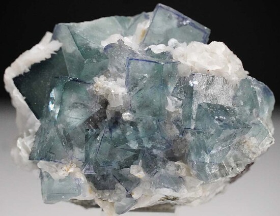 Calcite on Fluorite