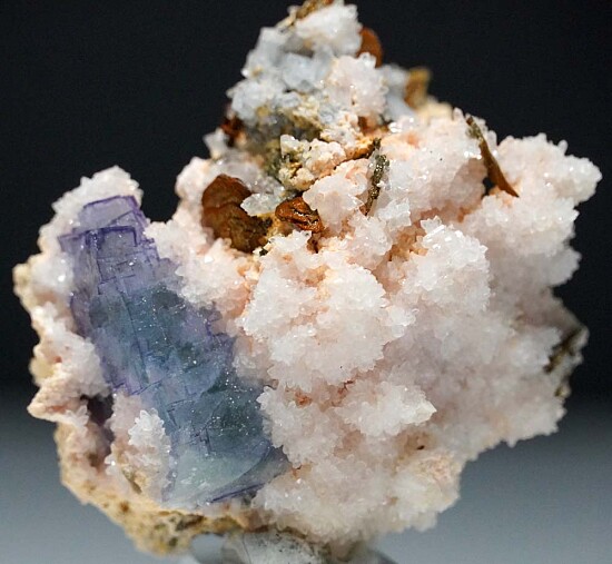 Fluorite with Quartz, Pyrhottite, Pyrite