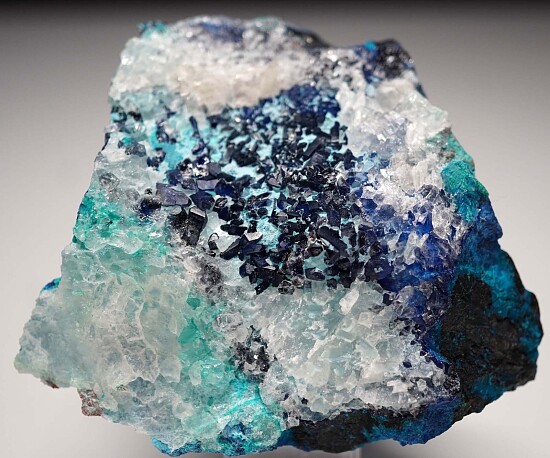 Shattuckite in Quartz with Chrysocolla