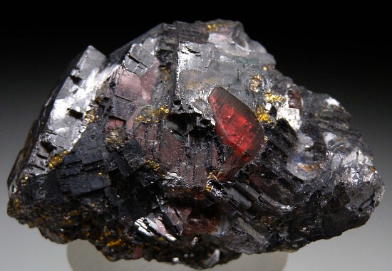 Rhodonite with Galena