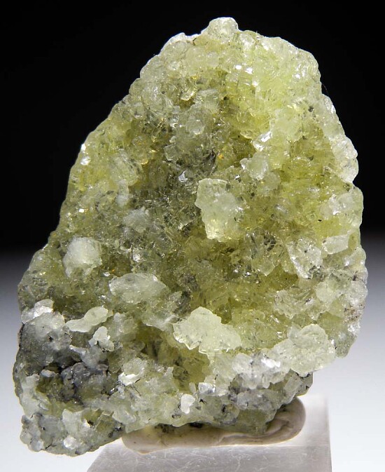 Prehnite with Graphite included Calcite