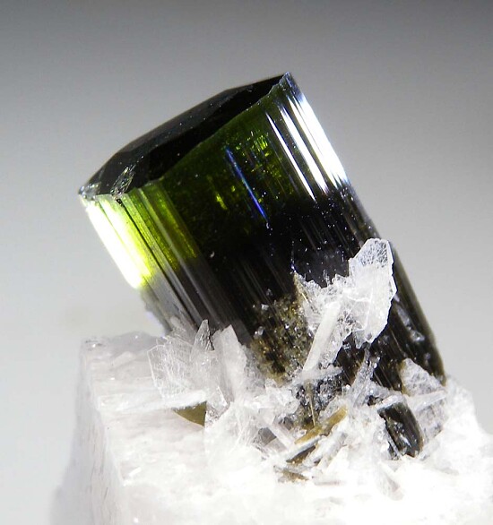 Tourmaline on Feldspar