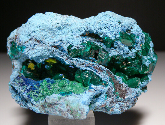 Dioptase, Plancheite, Shattuckite, Mimetite, Malachite