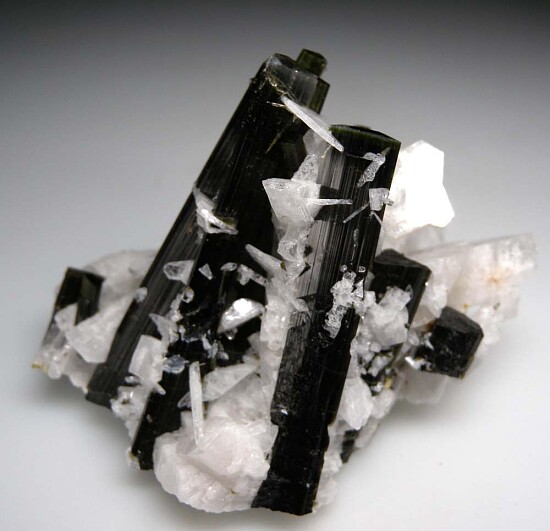 Tourmaline on Feldspar