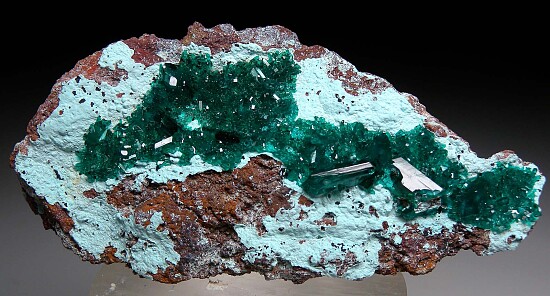 Dioptase on Chrysocolla