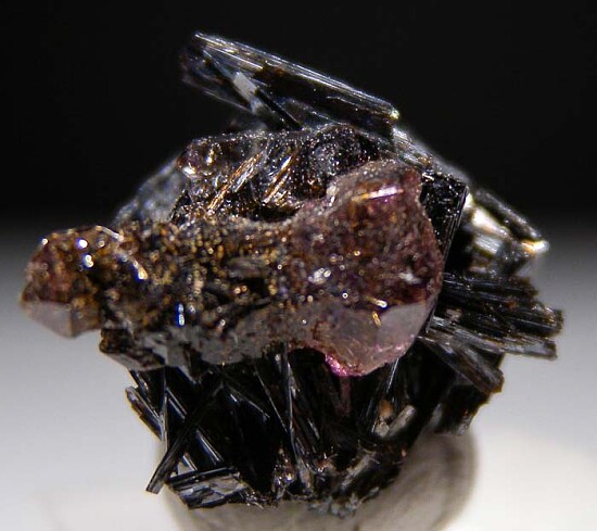 Amethyst on Stibnite (?)