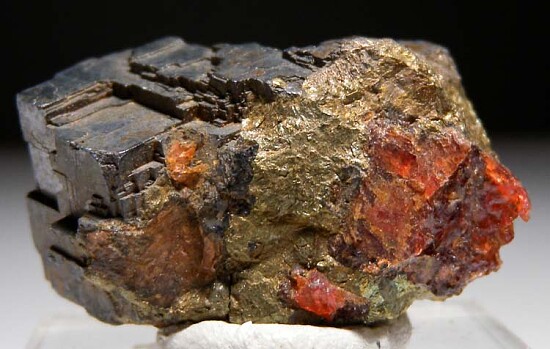 Rhodonite with Pyrite, Galena