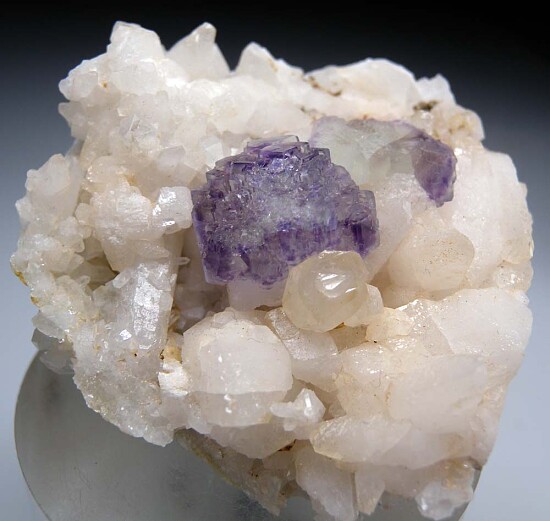 Fluorite on Calcite