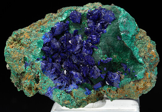 Azurite on Malachite
