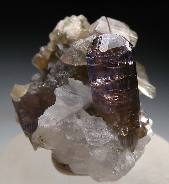 Tanzanite on Calcite
