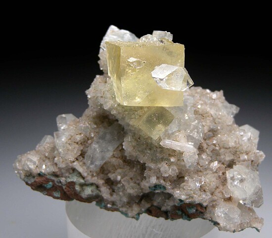 Calcite with Apophyllite